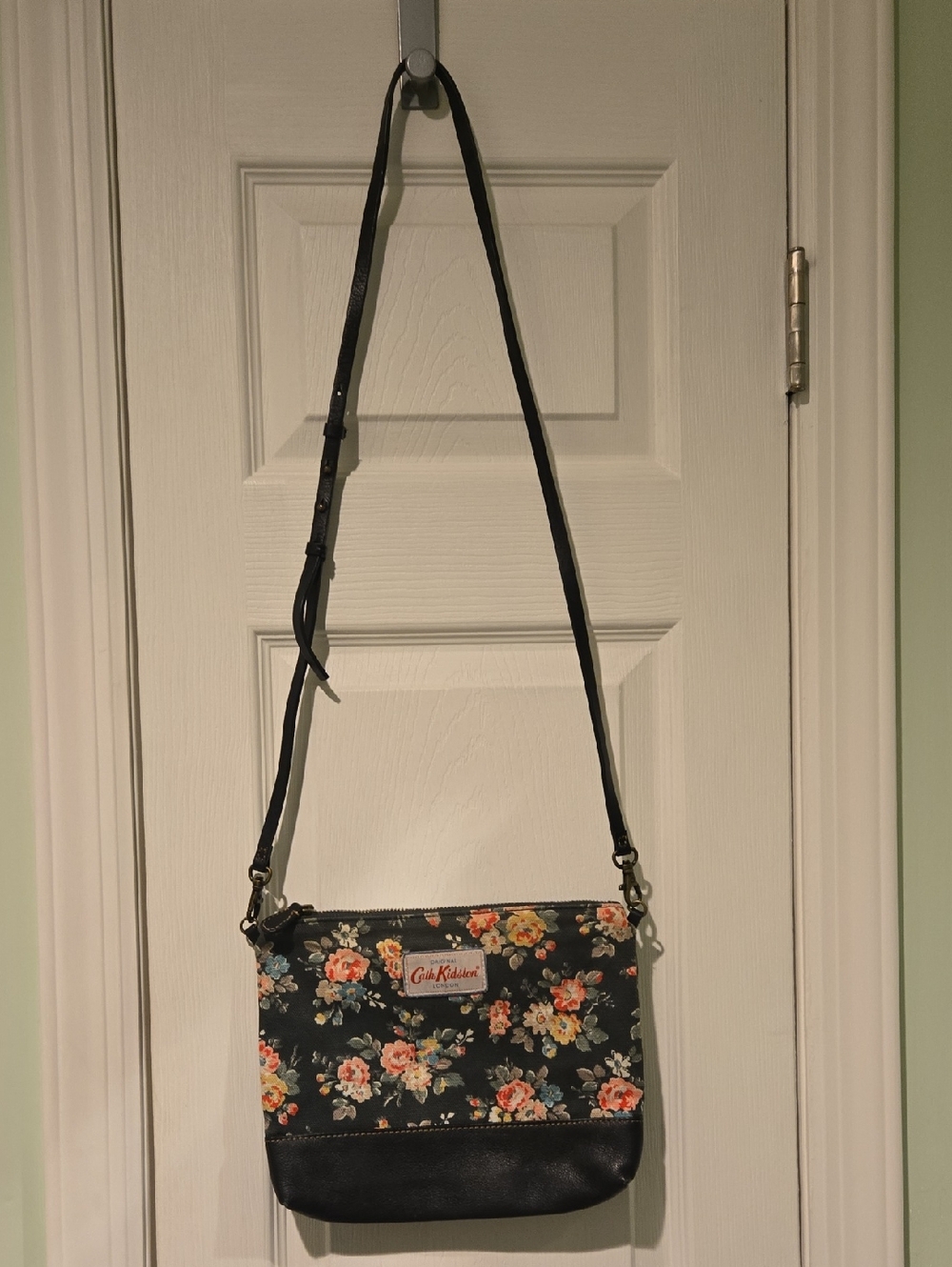 Cath Kidston Navy Floral Crossbody Pouch with Rose Print